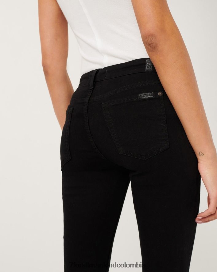 vestir 7 for All Mankind Vaqueros tobilleros negros ajustados de b(air) JBNRD113