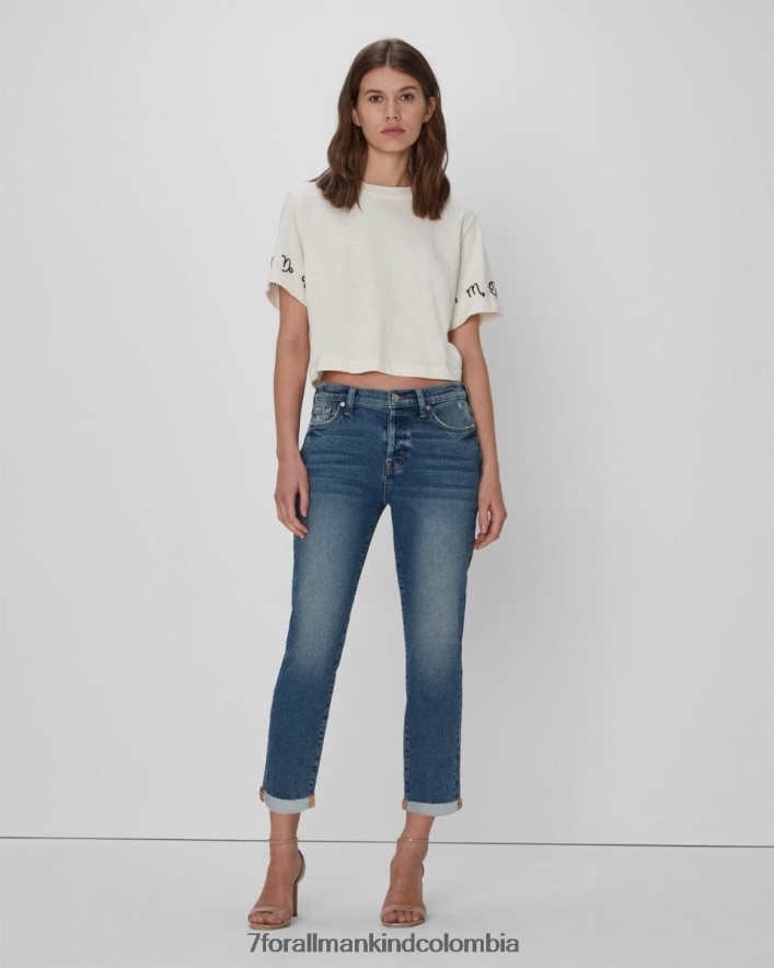 vestir 7 for All Mankind josefina vintage de lujo en azul iris JBNRD294