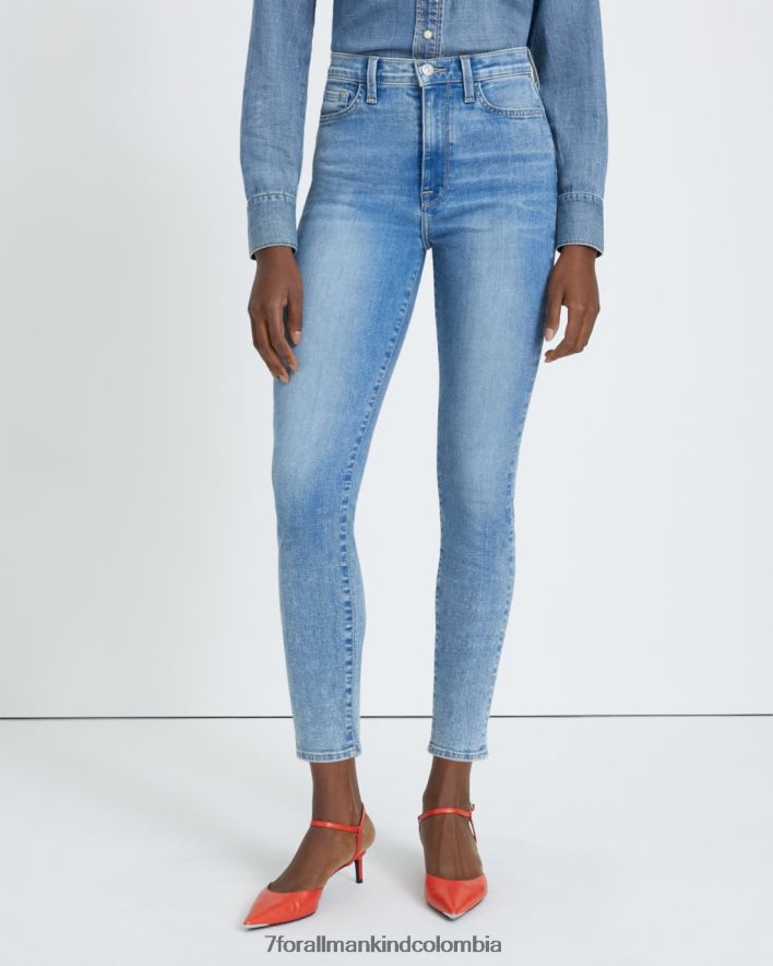 vestir 7 for All Mankind skinny tobilleros de talle alto en color anís JBNRD310