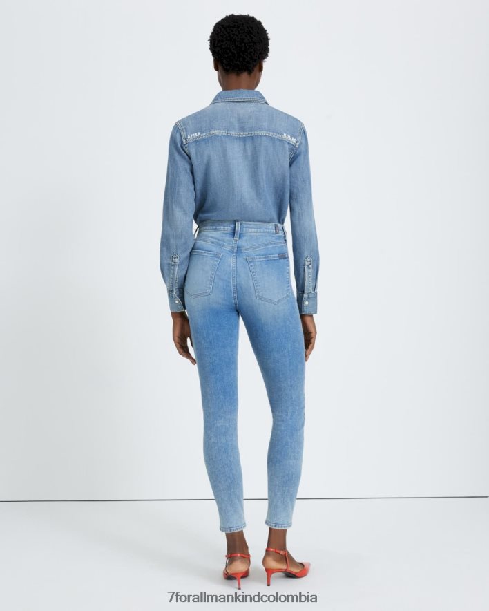vestir 7 for All Mankind skinny tobilleros de talle alto en color anís JBNRD310
