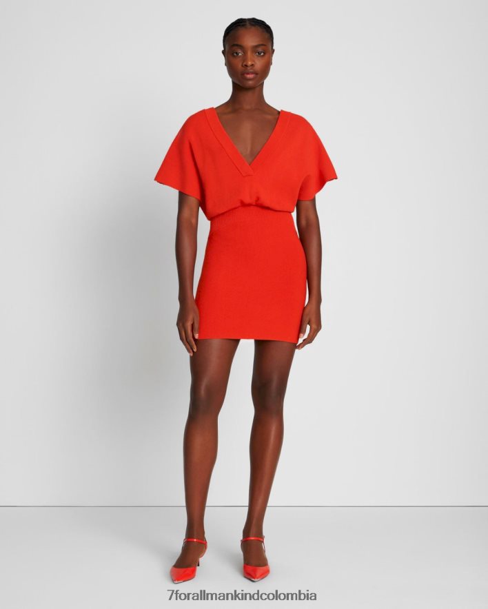 vestir 7 for All Mankind Vestido ajustado de punto con mangas dolman y estampado koi JBNRD446