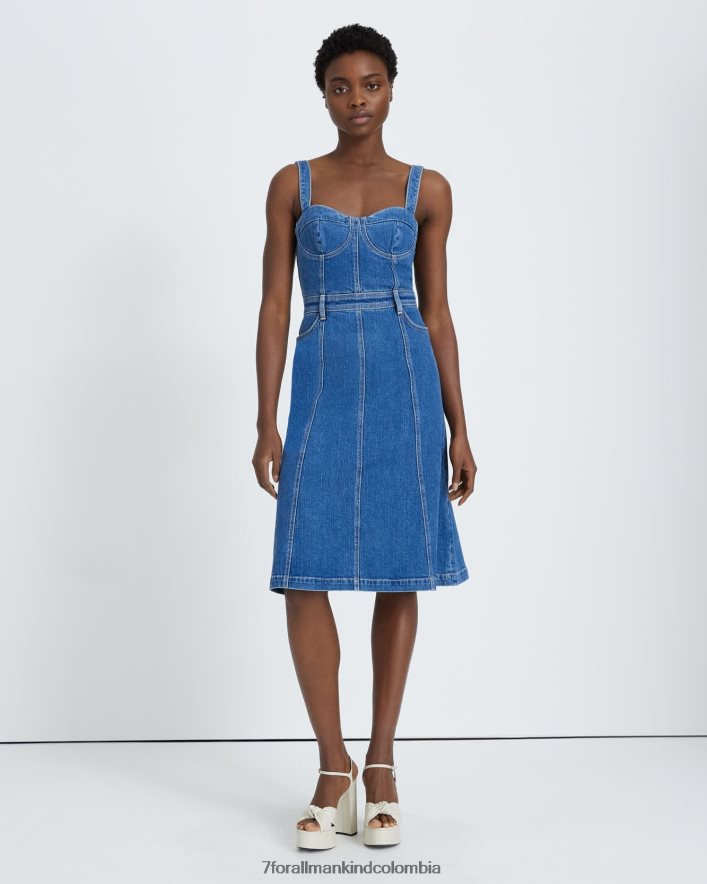 vestir 7 for All Mankind Vestido bustier de denim de belleza con diseño Diana JBNRD202
