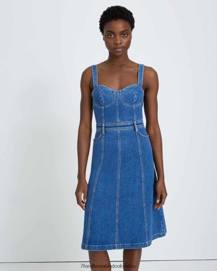 vestir 7 for All Mankind Vestido bustier de denim de belleza con diseño Diana JBNRD202