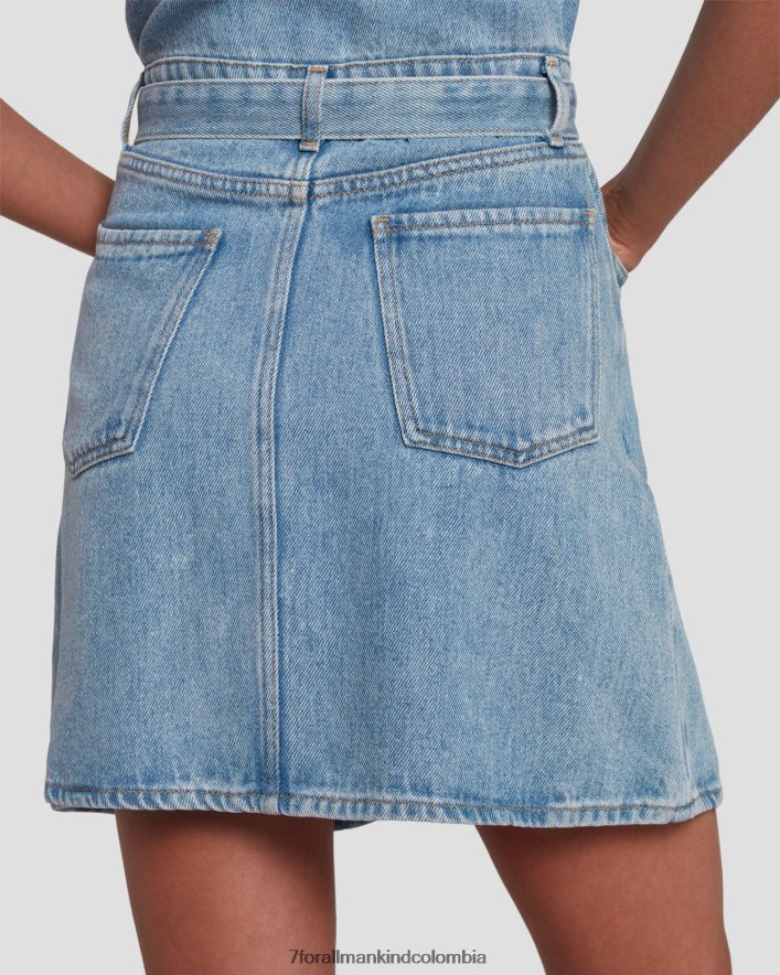 vestir 7 for All Mankind Vestido camisero denim brillante en azul volcán JBNRD34