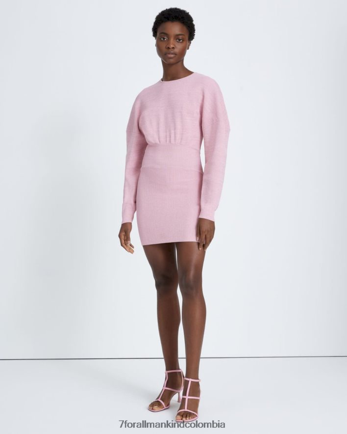 vestir 7 for All Mankind Vestido estilo jersey ajustado de canalé en color rubor JBNRD444