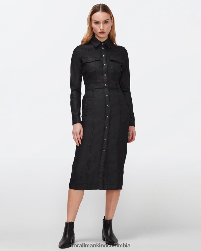 vestir 7 for All Mankind Vestido negro revestido de Luxe West JBNRD234