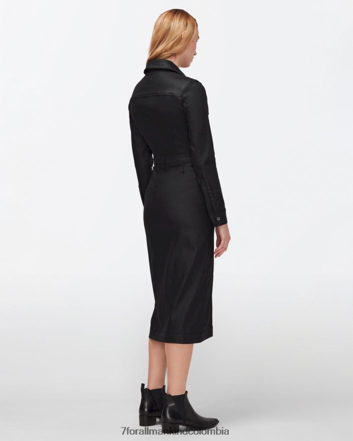 vestir 7 for All Mankind Vestido negro revestido de Luxe West JBNRD234