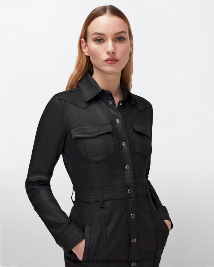 vestir 7 for All Mankind Vestido negro revestido de Luxe West JBNRD234