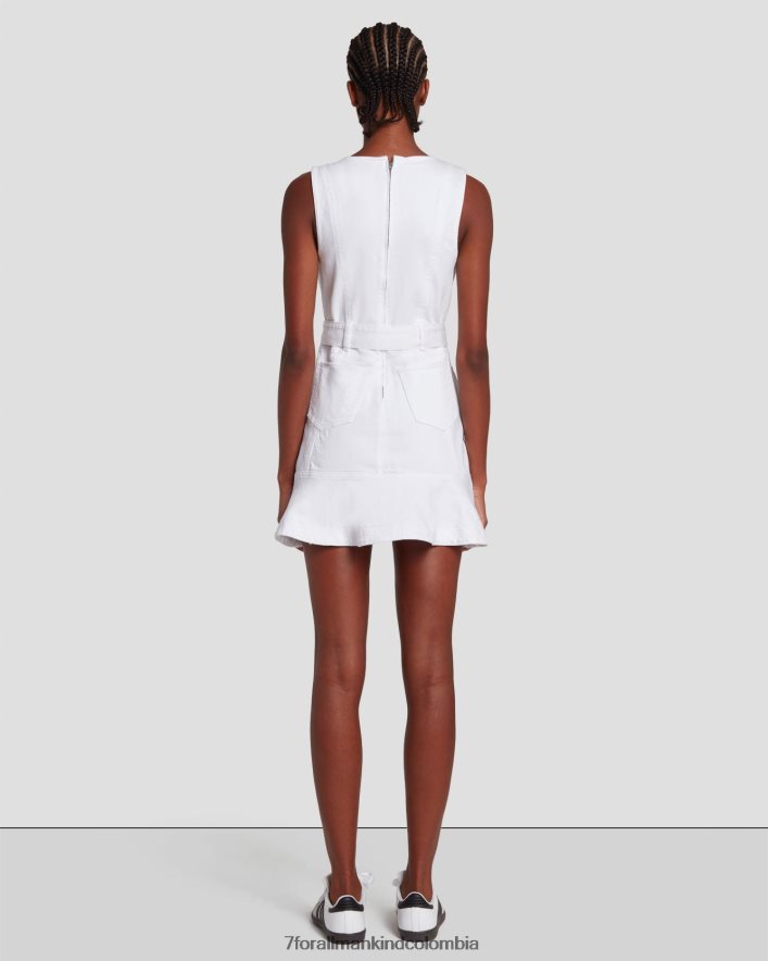 vestir 7 for All Mankind vestido con bolsillos en blanco brillante JBNRD44