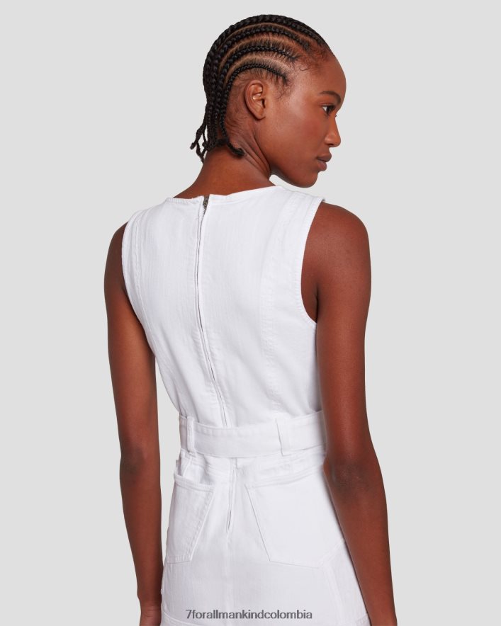 vestir 7 for All Mankind vestido con bolsillos en blanco brillante JBNRD44