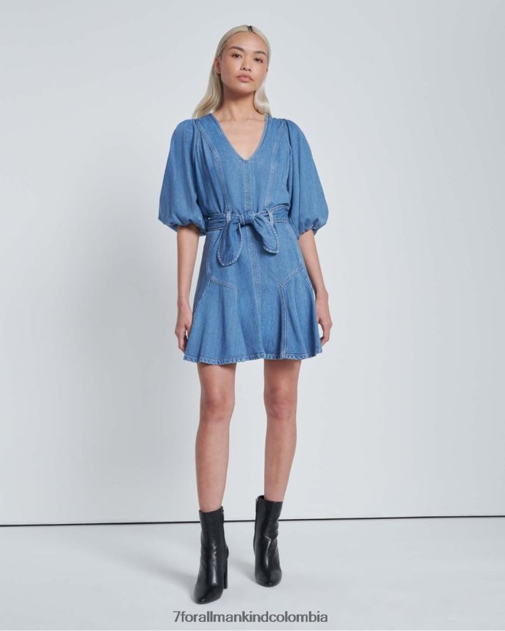 vestir 7 for All Mankind vestido tulipán con mangas abullonadas JBNRD261