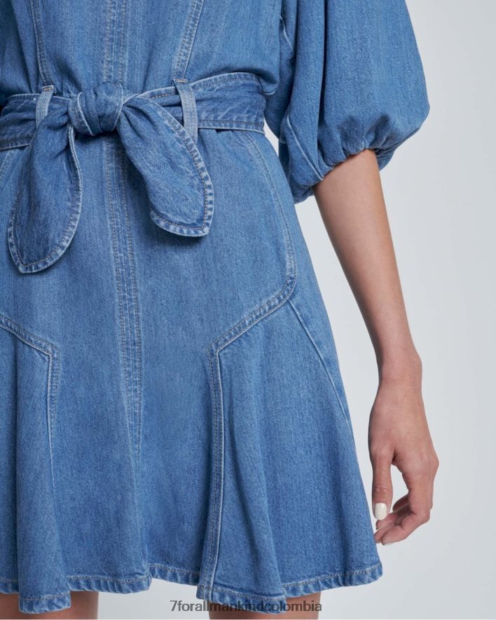 vestir 7 for All Mankind vestido tulipán con mangas abullonadas JBNRD261