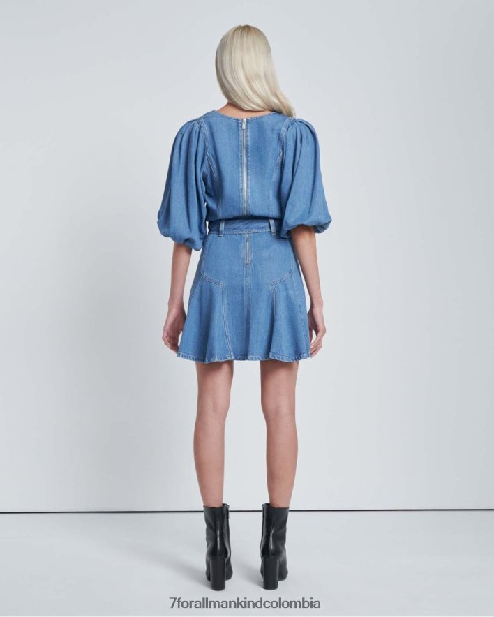 vestir 7 for All Mankind vestido tulipán con mangas abullonadas JBNRD261