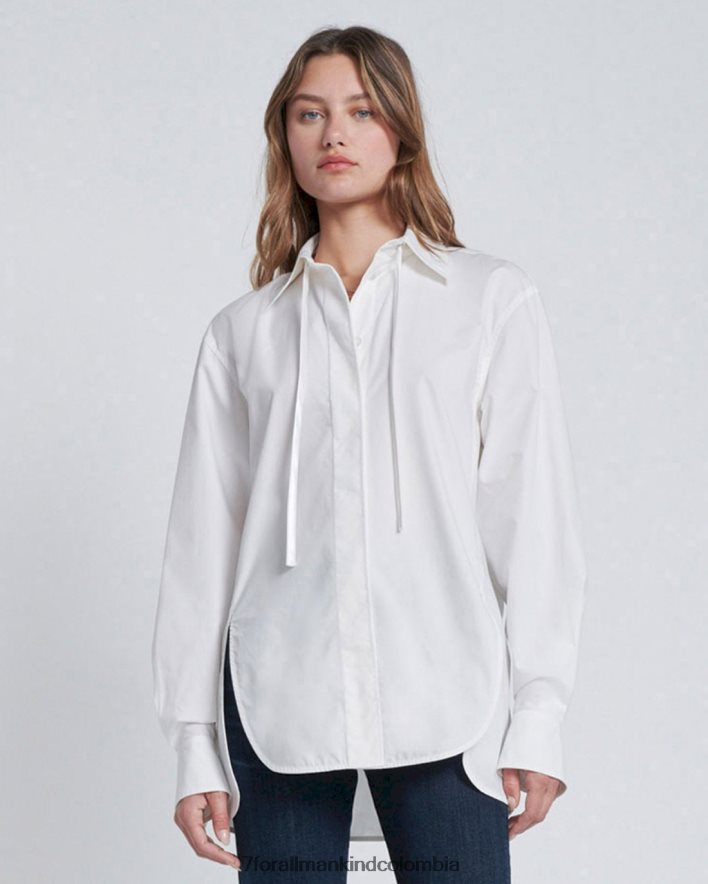 vestir 7 for All Mankind Camisa blanca óptica con botones y dobladillo dividido JBNRD356