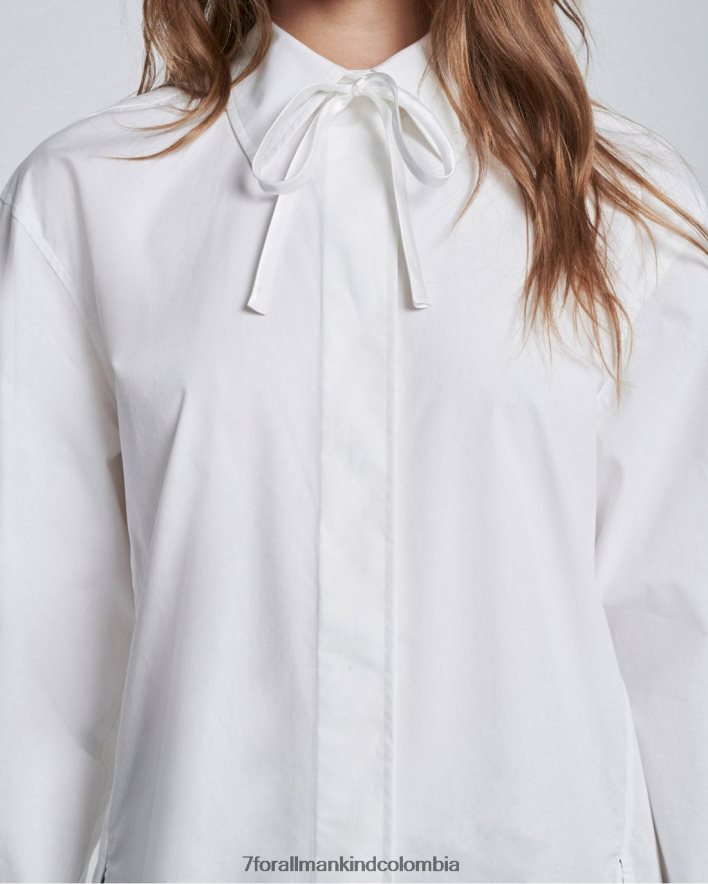 vestir 7 for All Mankind Camisa blanca óptica con botones y dobladillo dividido JBNRD356