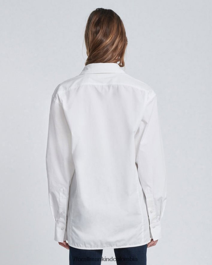 vestir 7 for All Mankind Camisa blanca óptica con botones y dobladillo dividido JBNRD356
