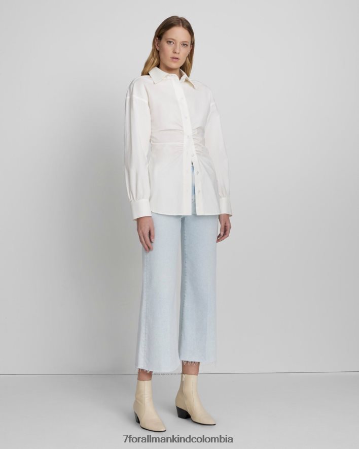 vestir 7 for All Mankind Camisa con botones y cintura ceñida en blanco antiguo JBNRD371
