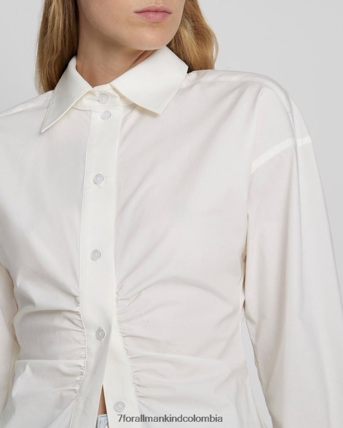 vestir 7 for All Mankind Camisa con botones y cintura ceñida en blanco antiguo JBNRD371