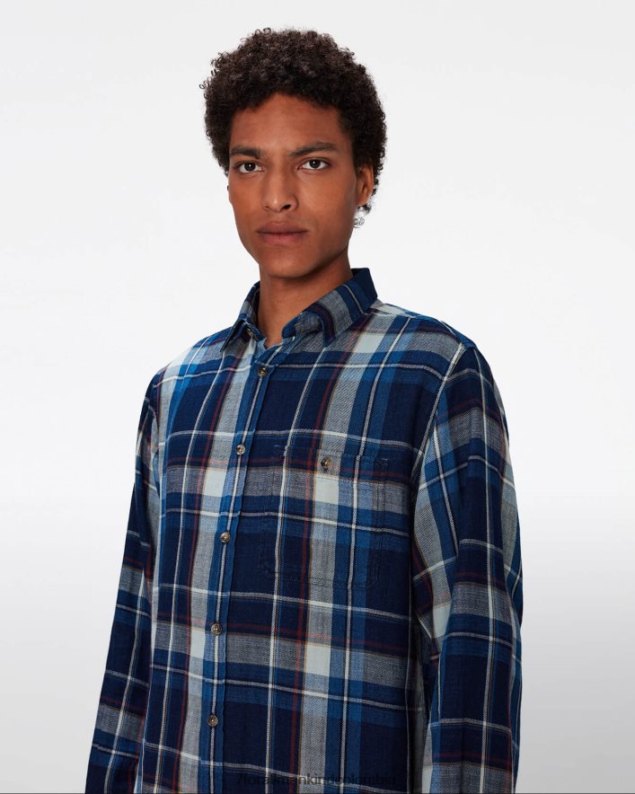 vestir 7 for All Mankind Camisa con botones y un bolsillo en índigo verdadero JBNRD721