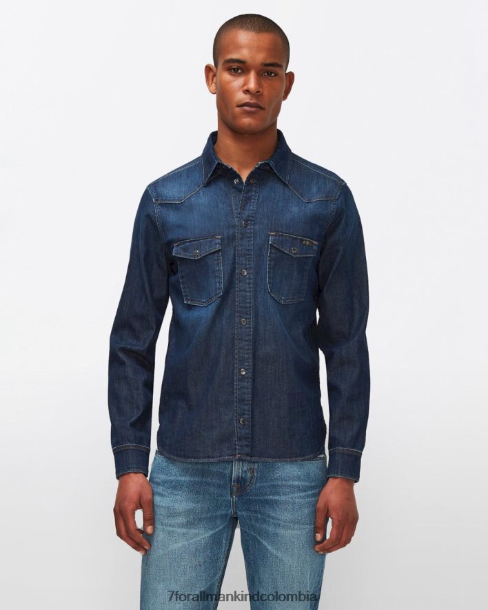 vestir 7 for All Mankind Camisa estilo western Stretch Tek en primaria JBNRD661