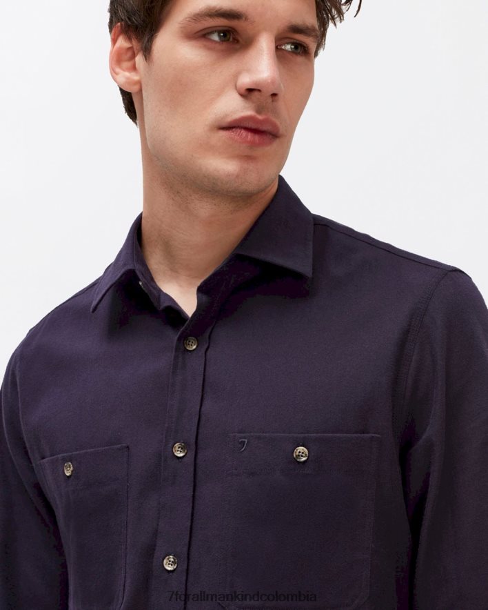 vestir 7 for All Mankind Camisa utilitaria con dos bolsillos en azul marino JBNRD711