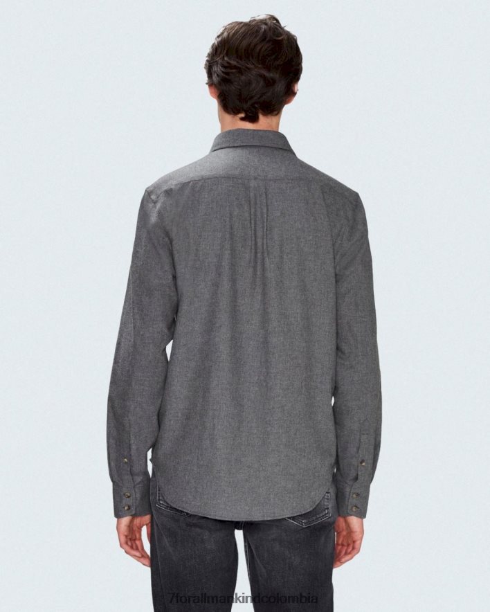 vestir 7 for All Mankind Camisa utilitaria gris con dos bolsillos JBNRD713