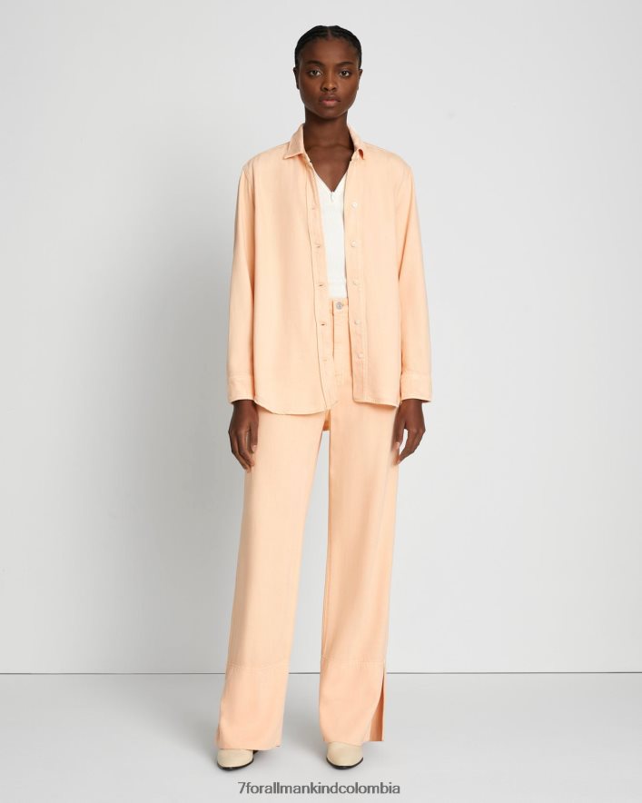 vestir 7 for All Mankind Camisa vaquera clásica con botones y brillo en Prairie Sunset JBNRD299