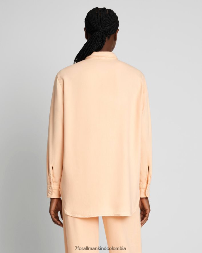 vestir 7 for All Mankind Camisa vaquera clásica con botones y brillo en Prairie Sunset JBNRD299