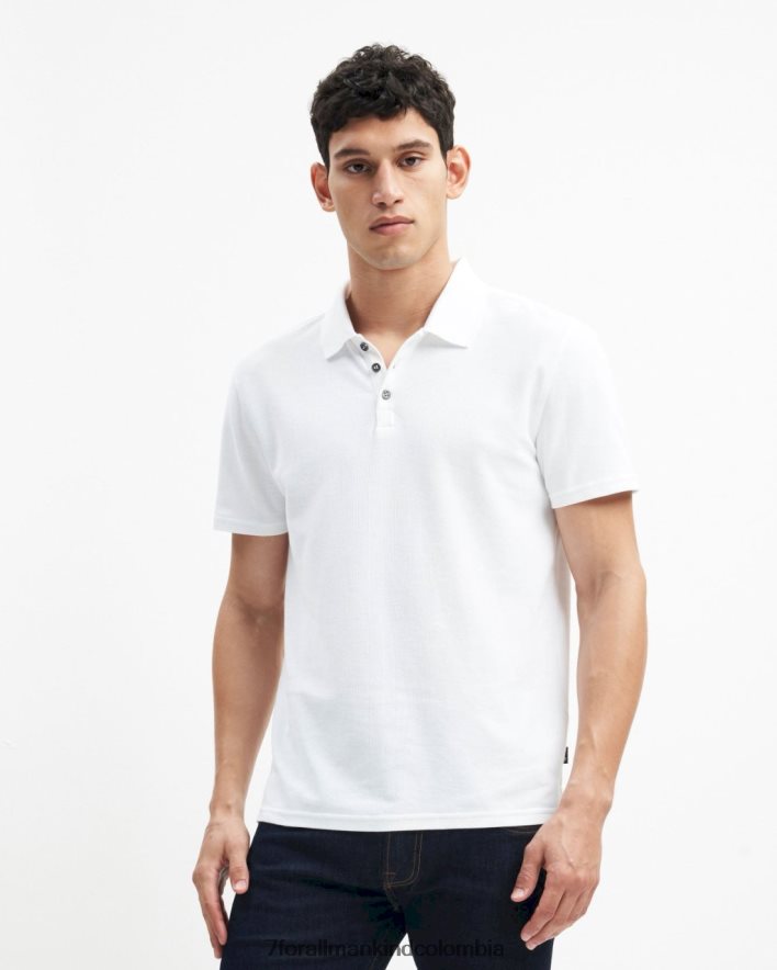 vestir 7 for All Mankind Polo de 3 botones en blanco JBNRD729