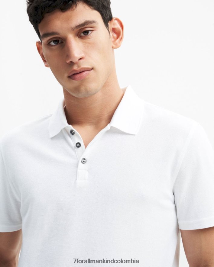 vestir 7 for All Mankind Polo de 3 botones en blanco JBNRD729