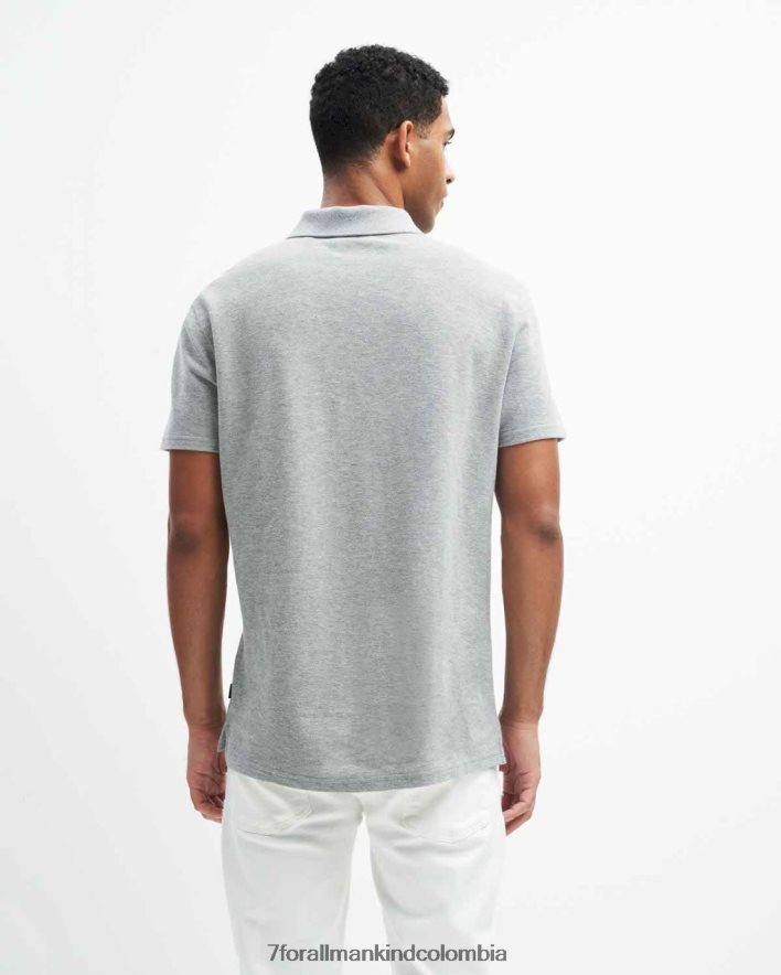 vestir 7 for All Mankind Polo de 3 botones en gris jaspeado JBNRD724