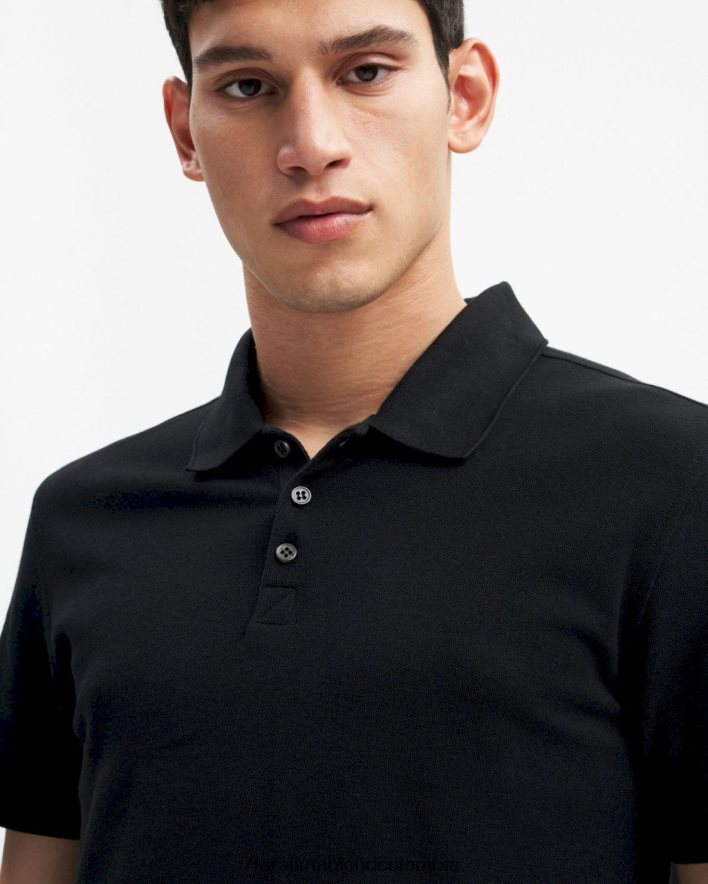 vestir 7 for All Mankind Polo de 3 botones en negro JBNRD723