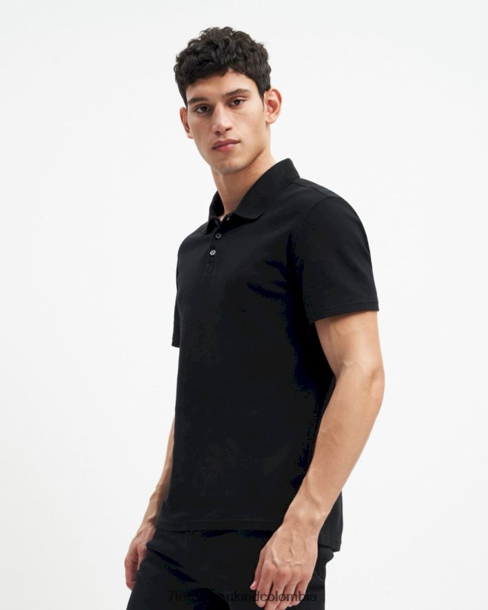vestir 7 for All Mankind Polo de 3 botones en negro JBNRD723