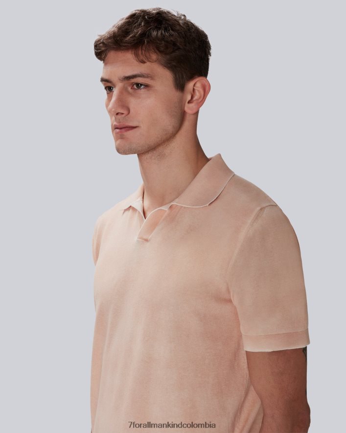 vestir 7 for All Mankind Polo de algodón teñido en prenda color mandarina JBNRD731