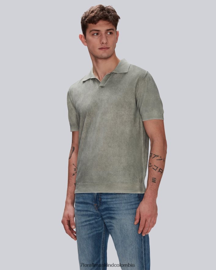 vestir 7 for All Mankind Polo de algodón teñido en prenda tomillo JBNRD694