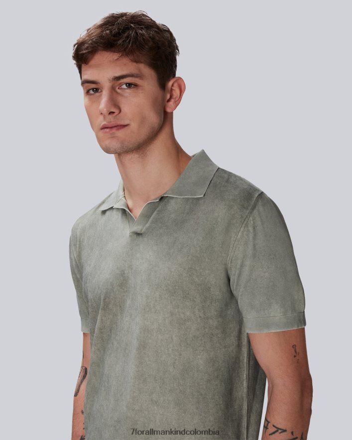vestir 7 for All Mankind Polo de algodón teñido en prenda tomillo JBNRD694