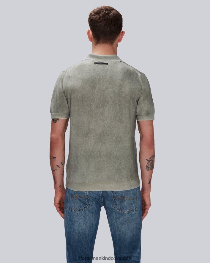 vestir 7 for All Mankind Polo de algodón teñido en prenda tomillo JBNRD694