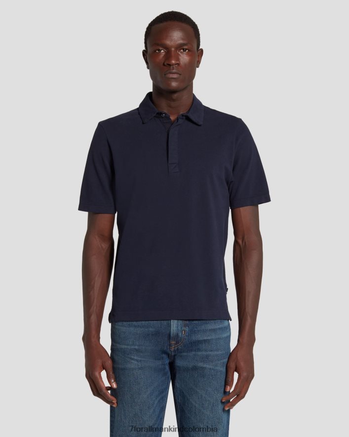 vestir 7 for All Mankind Polo de punto de piqué en azul marino JBNRD697
