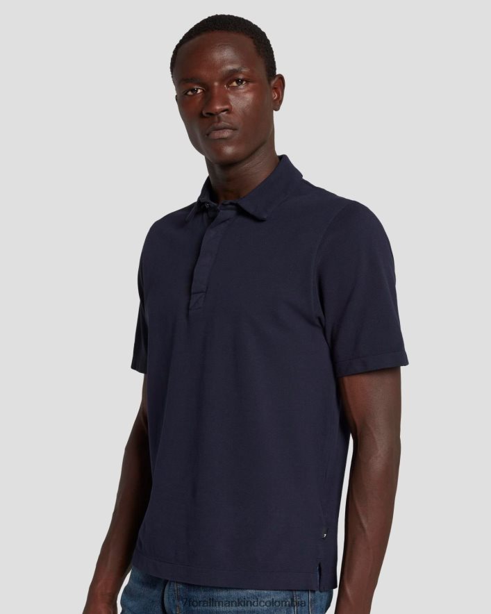 vestir 7 for All Mankind Polo de punto de piqué en azul marino JBNRD697
