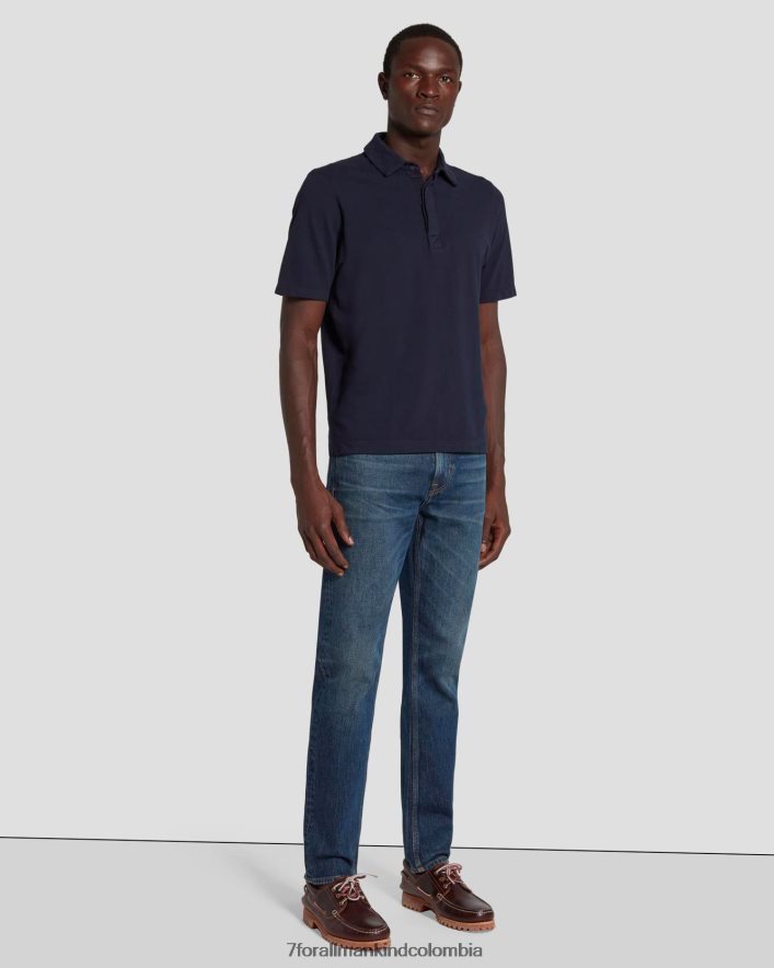vestir 7 for All Mankind Polo de punto de piqué en azul marino JBNRD697