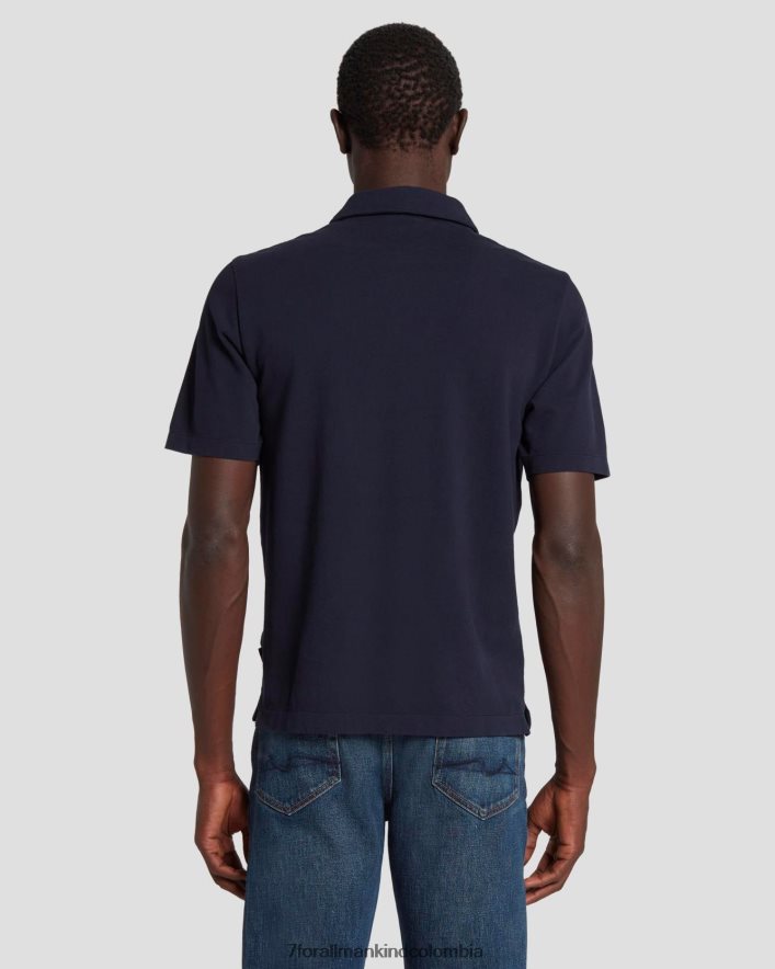 vestir 7 for All Mankind Polo de punto de piqué en azul marino JBNRD697
