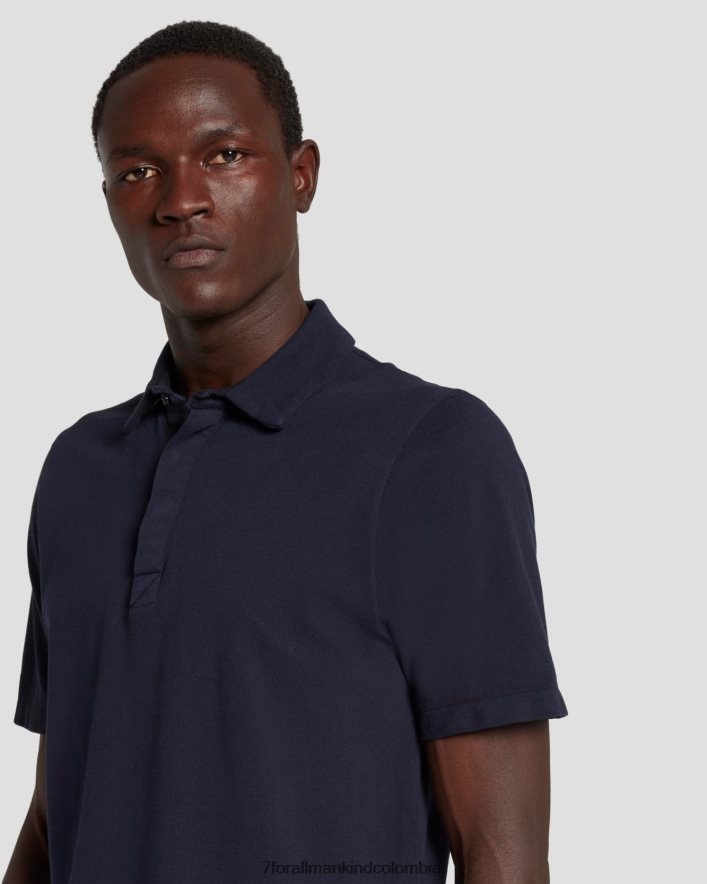 vestir 7 for All Mankind Polo de punto de piqué en azul marino JBNRD697