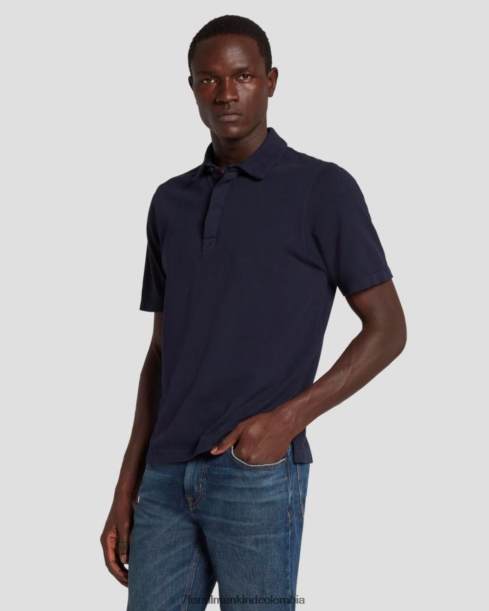 vestir 7 for All Mankind Polo de punto de piqué en azul marino JBNRD697