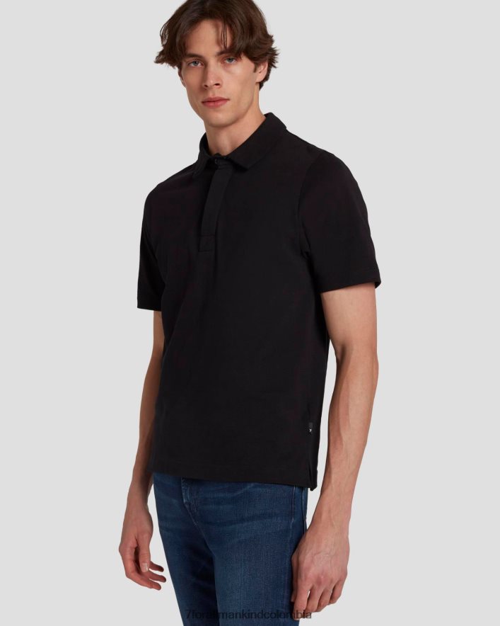 vestir 7 for All Mankind Polo de punto piqué en negro JBNRD696
