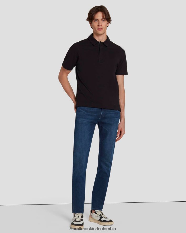 vestir 7 for All Mankind Polo de punto piqué en negro JBNRD696