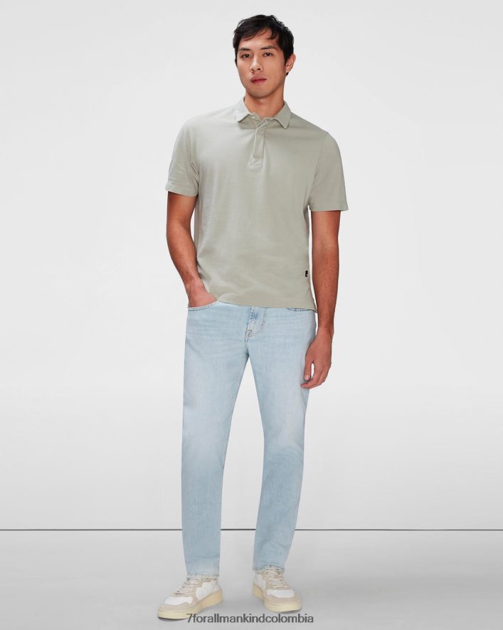 vestir 7 for All Mankind Polo de punto piqué en verde peltre JBNRD715