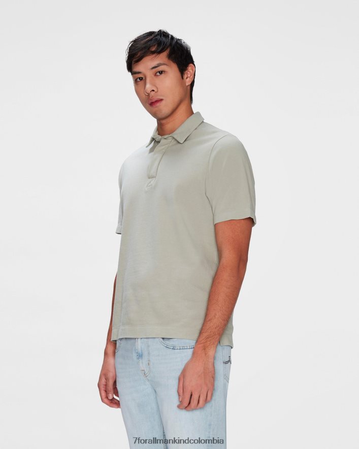 vestir 7 for All Mankind Polo de punto piqué en verde peltre JBNRD715