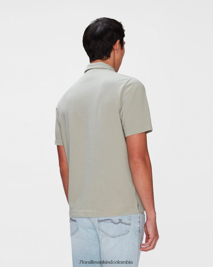 vestir 7 for All Mankind Polo de punto piqué en verde peltre JBNRD715