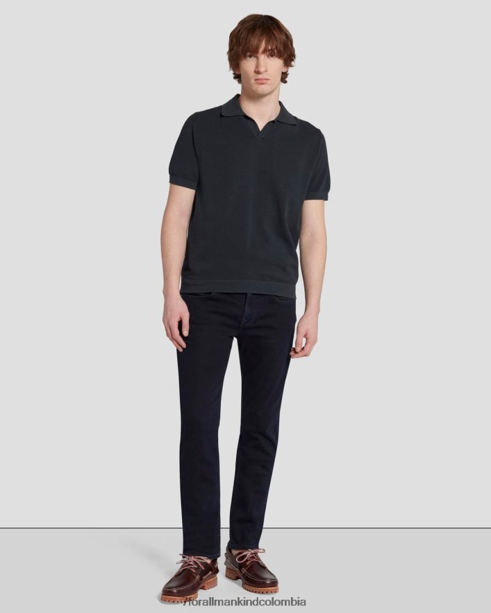 vestir 7 for All Mankind Polo tipo suéter texturizado en azul marino JBNRD685