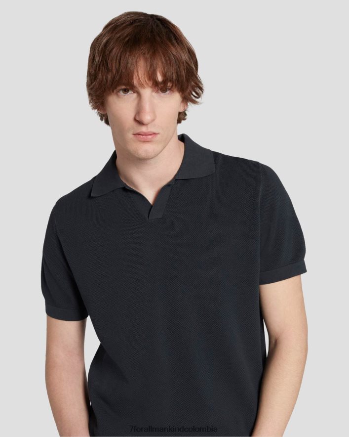 vestir 7 for All Mankind Polo tipo suéter texturizado en azul marino JBNRD685